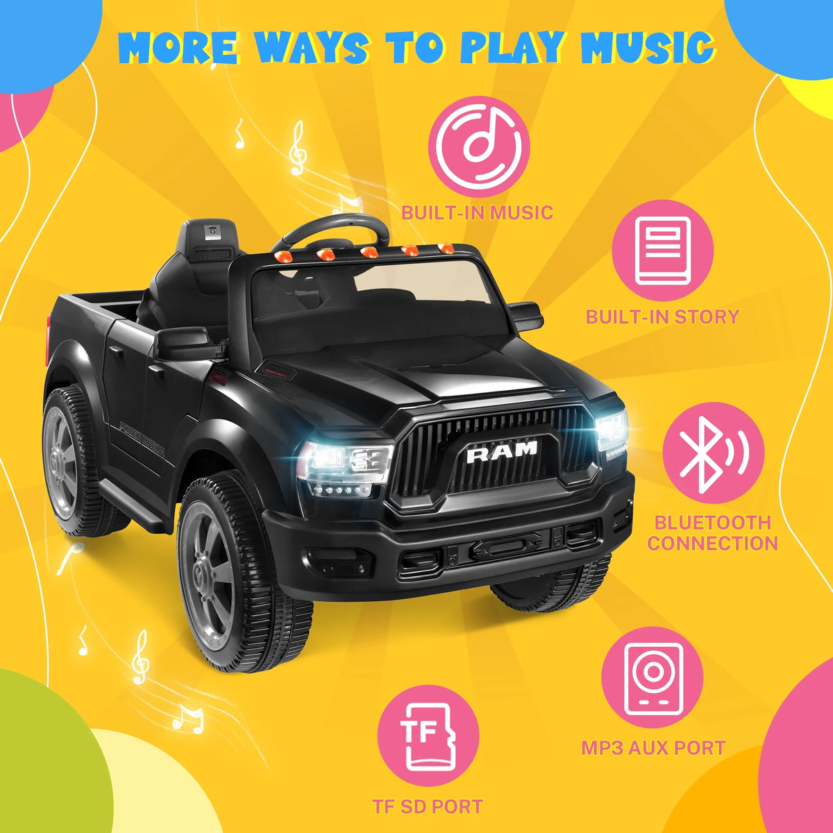 12V Powered Ride On Truck Car with Parents Remote Control, Red P3049