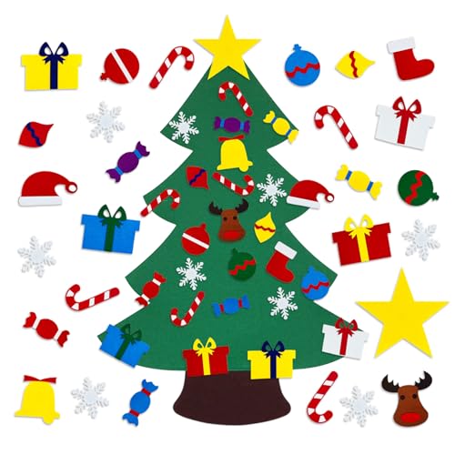 Felt Christmas Tree with 25 Ornaments M355097