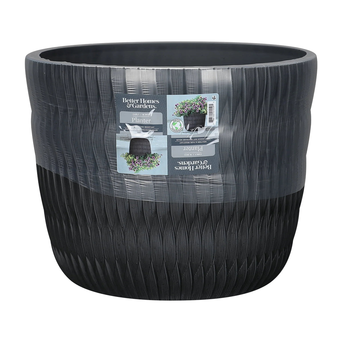 Black Resin Planter H53317