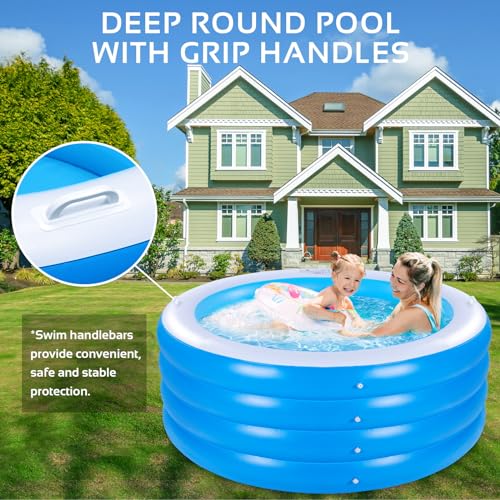 Large Deep Round 70"x30" Inflatable Swimming Pool (Pink) D356178