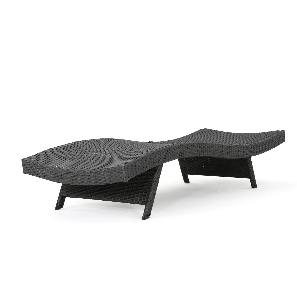 Grey Wicker Adjustable Chaise Lounge Set of 2 F390