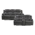 Gray Microfiber 2-Piece Reclining Sofa Set E1551