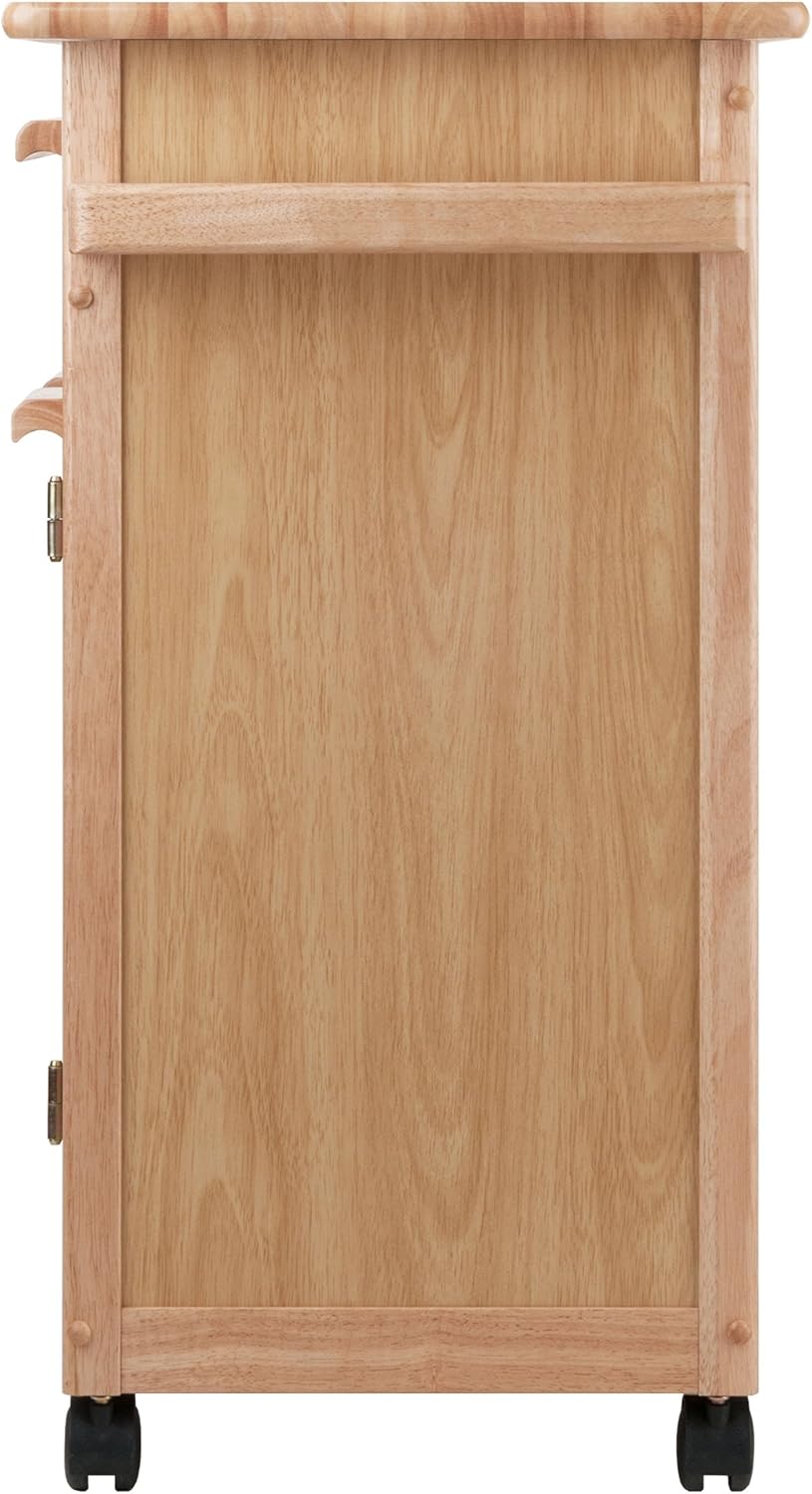 Natural Wood Single Drawer Kitchen Cabinet Storage Cart Q838