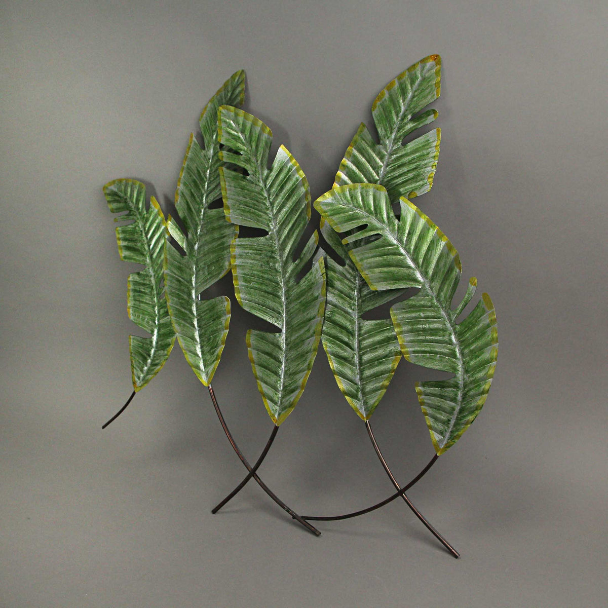 27 inch Metal Tropical Leaf Wall Hanging Plant Decor Art U601