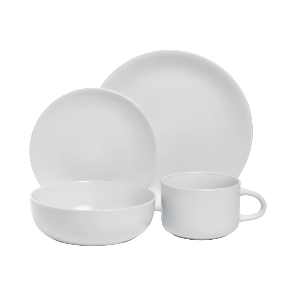 16 Pieces White Coupe Dinnerware Set V89038
