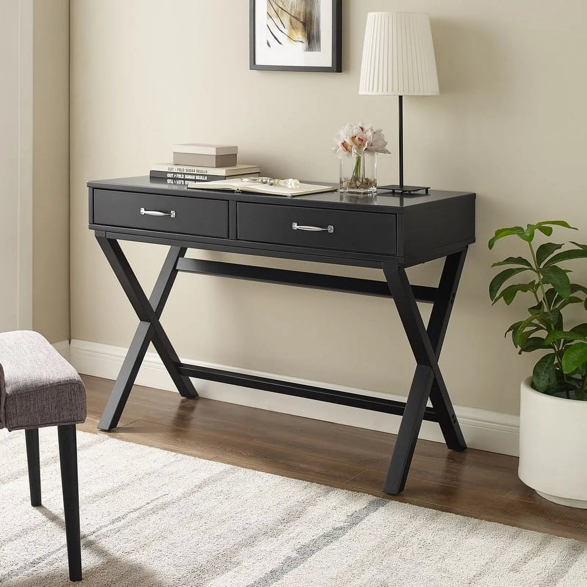Black 2-Drawer Desk B672724
