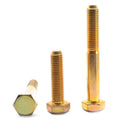 3/8x22-24 x 2 3/4x22 Fine Thread Grade 8 Hex Cap Screw Bolt USA Alloy Steel Yellow Zinc Plated Pk 100 P36895
