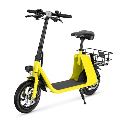 450W 36V Foldable Electric Scooter with Seat, 15.5MPH, 20 Miles Range, 265LB Max Load Z490980
