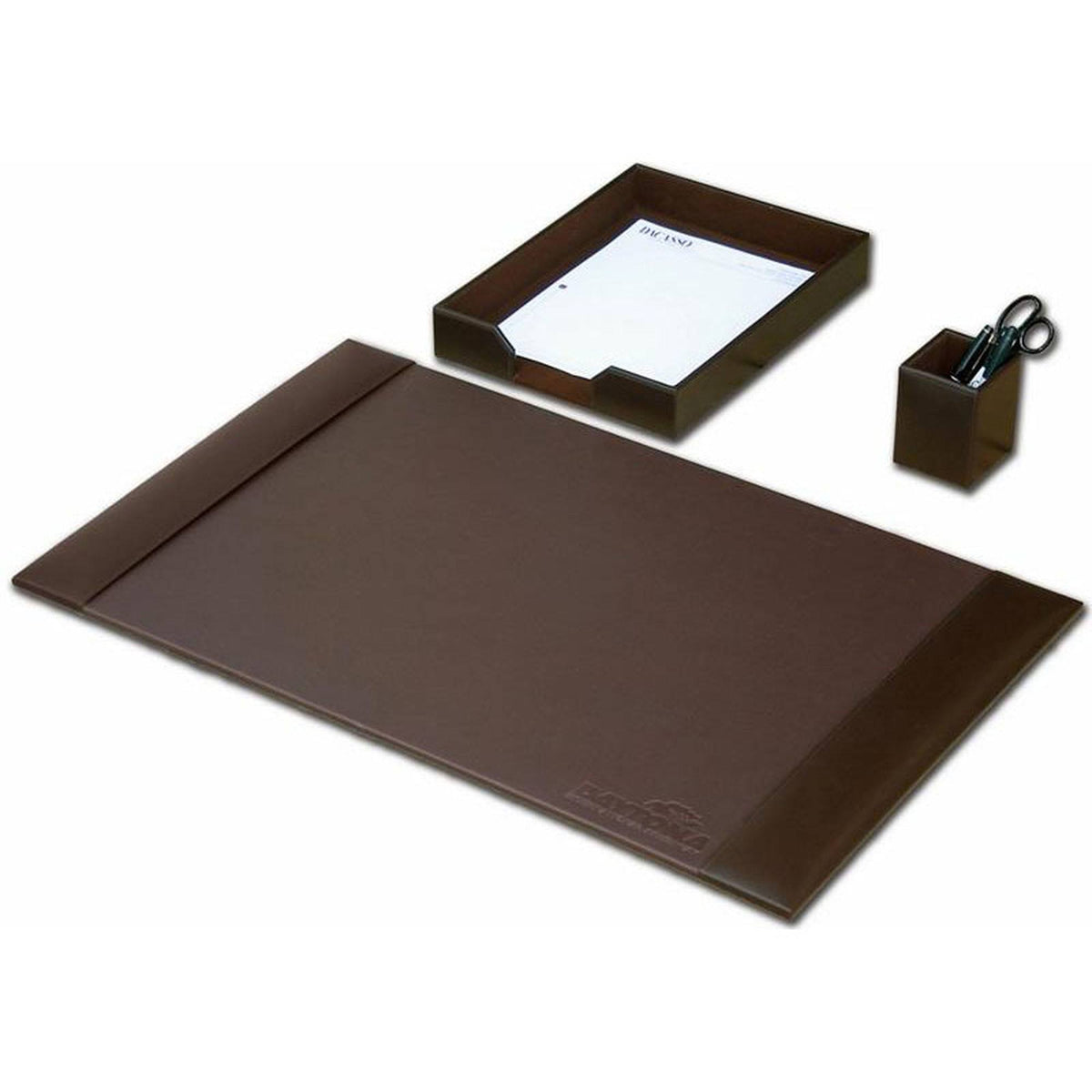 Brown Leather 3-Piece Desk Set J822314