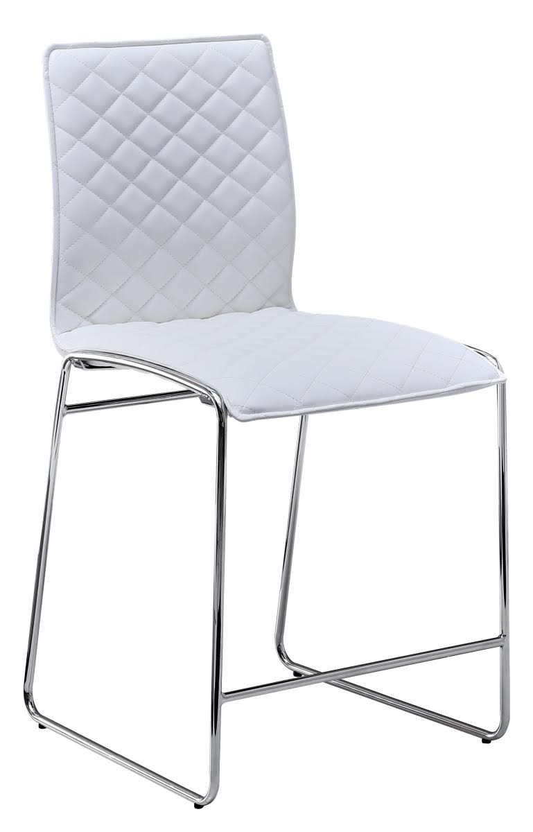White Chrome Bar Chair Set of 2 O765