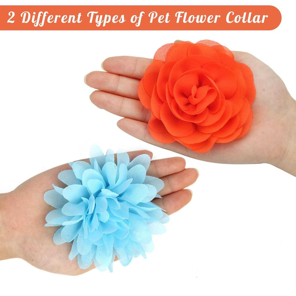20 Pcs Multi-Color Soft Chiffon Dog Collar Flower Accessory X357144