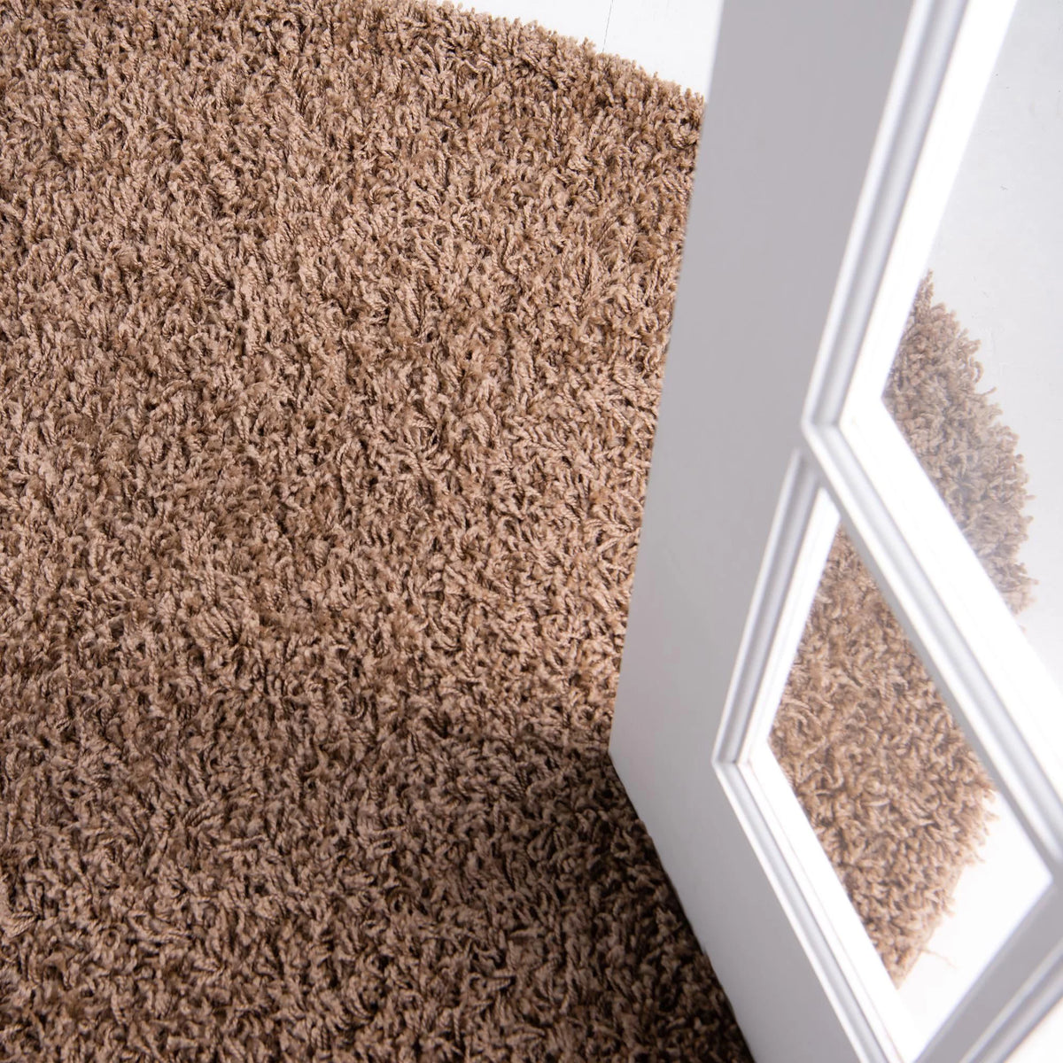 5 Ft Round Sandy Brown Shag Rug I186573