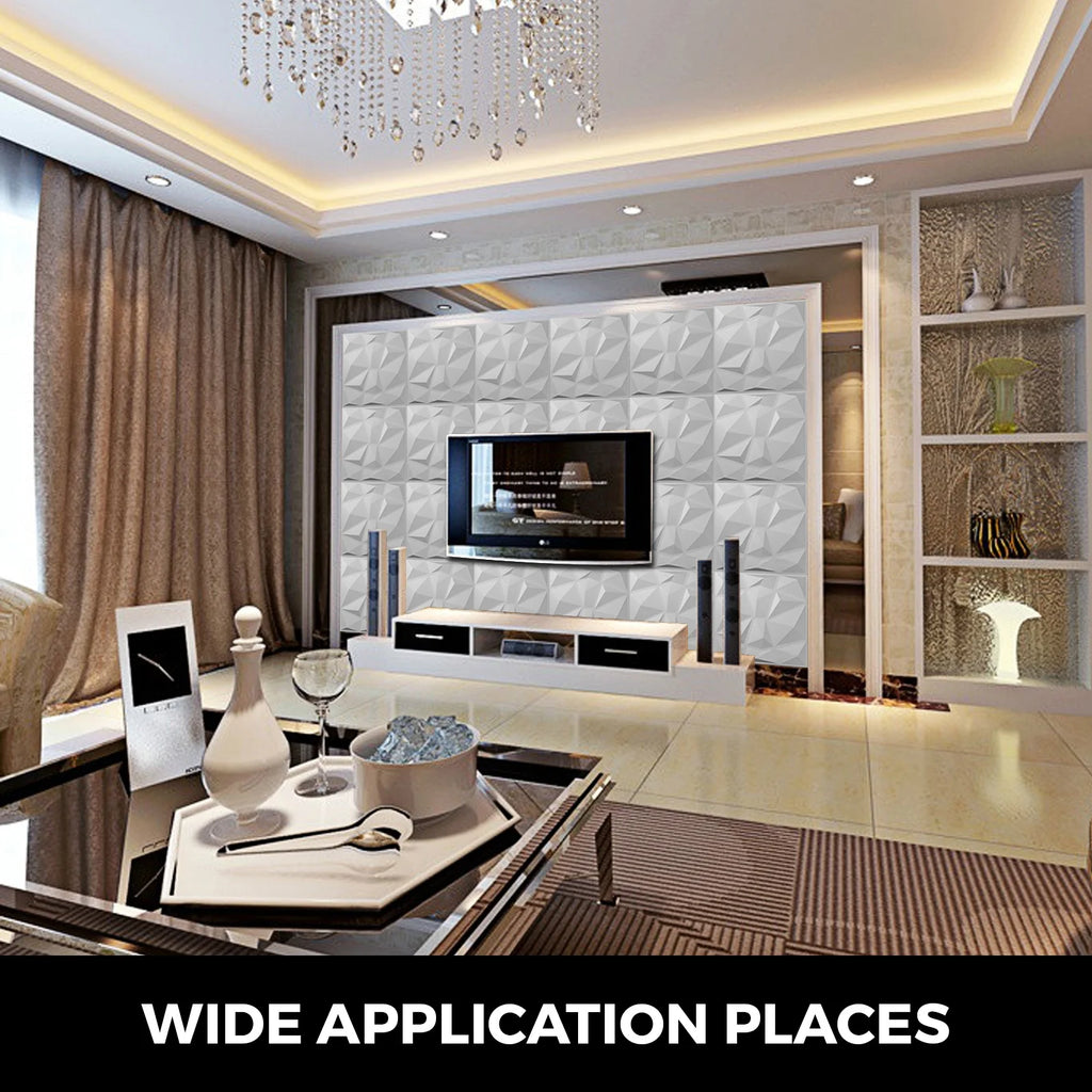 13pcs 50x50cm White 3D PE Foam Wall Panel Z701270