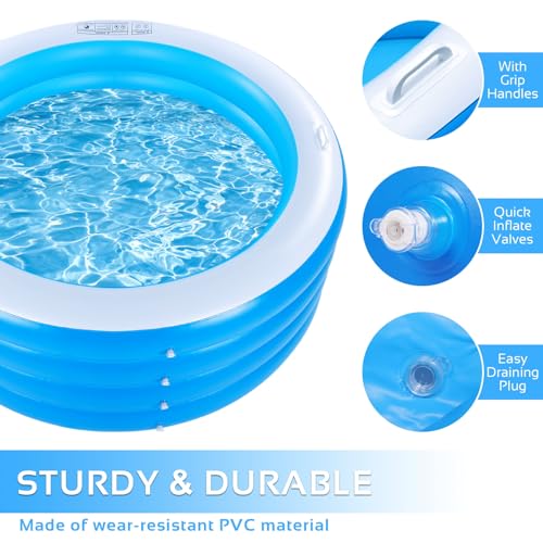 Large Deep Round 70"x30" Inflatable Swimming Pool (Pink) D356178