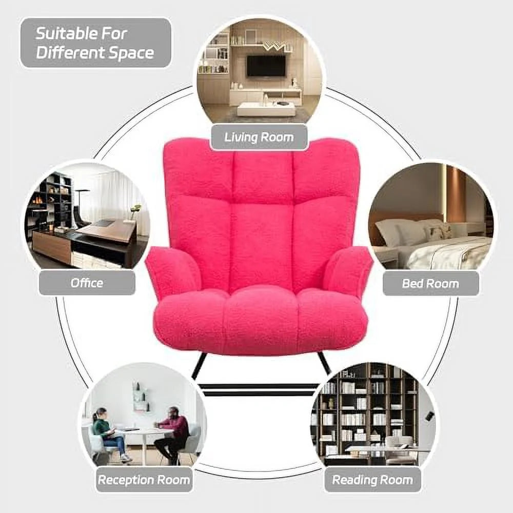 Teddy Upholstered Rocking Chair with High Backrest R591