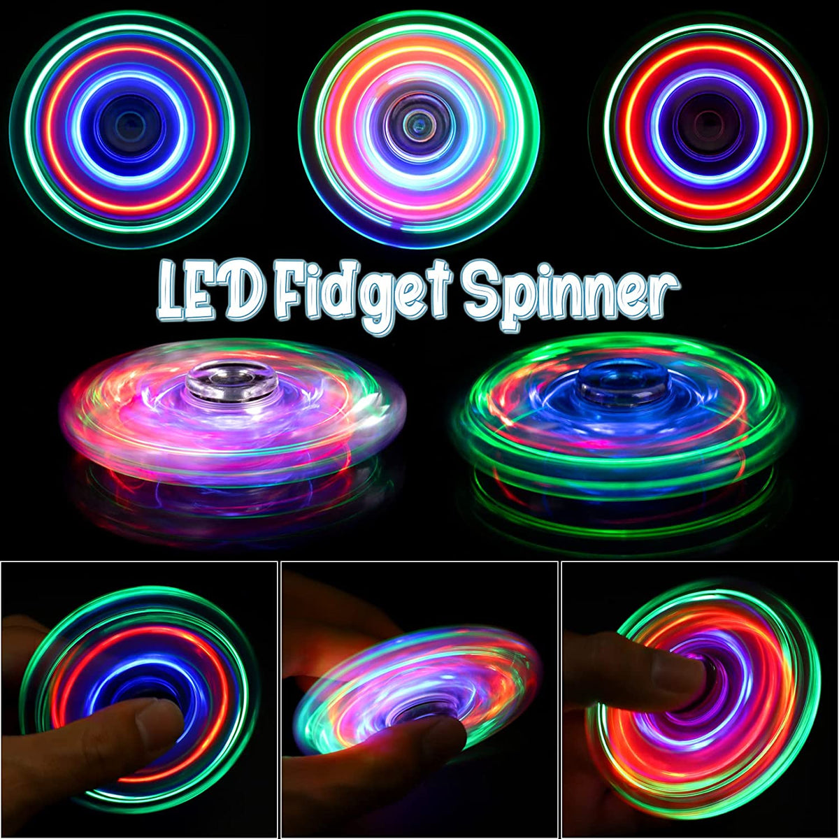 Glow in The Dark LED Fidget Spinners 2 Pack G8014