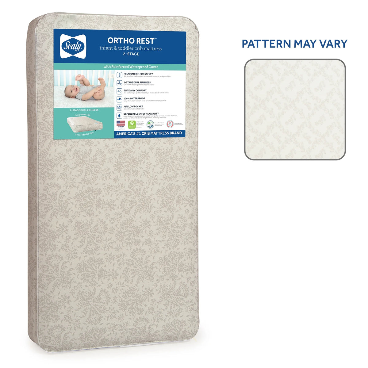 2-Stage 150 Coil Innerspring Baby Crib and Toddler Mattress H78955