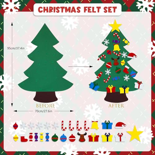 Felt Christmas Tree with 25 Ornaments M355097