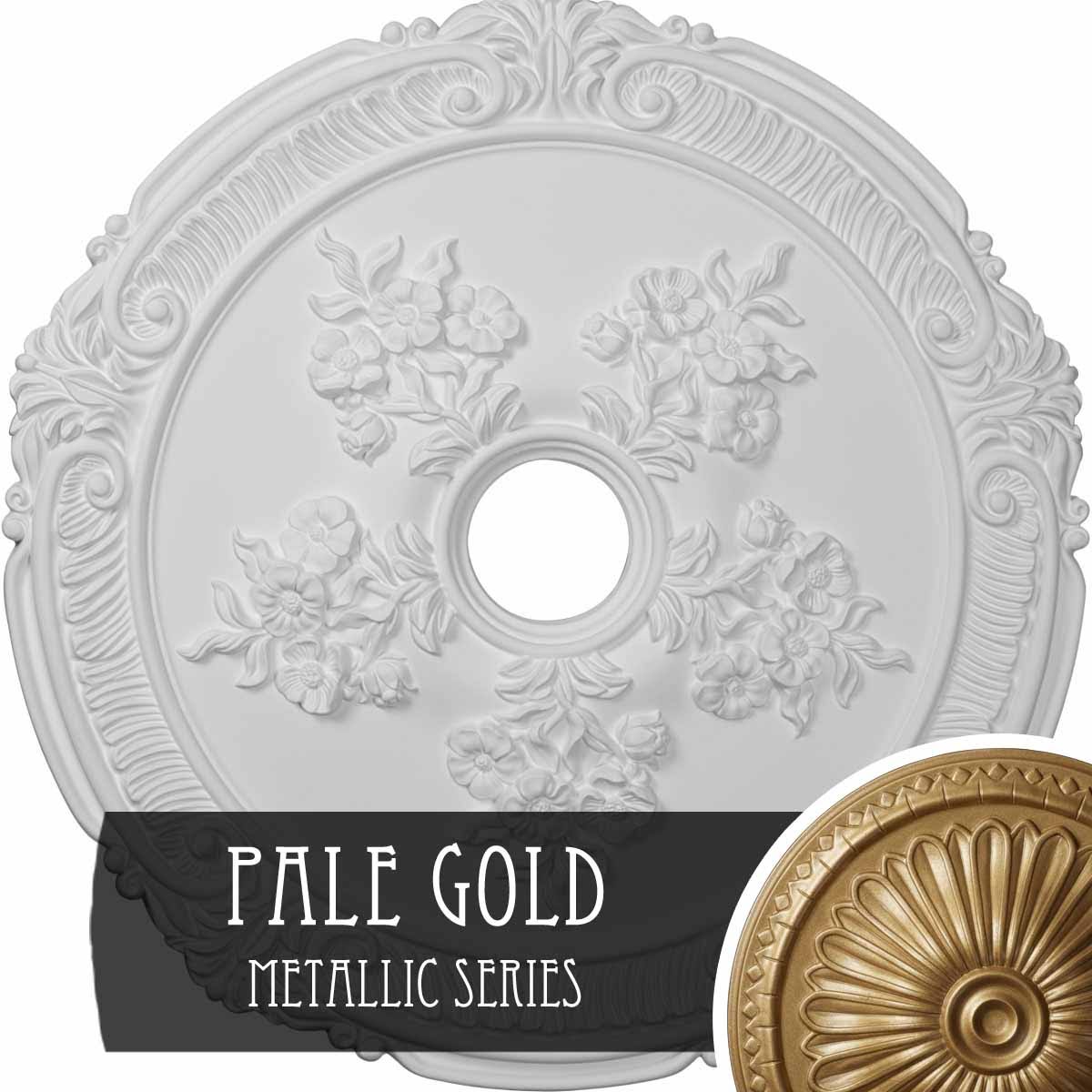 Hand-Painted Pale Gold Ceiling Medallion U6093