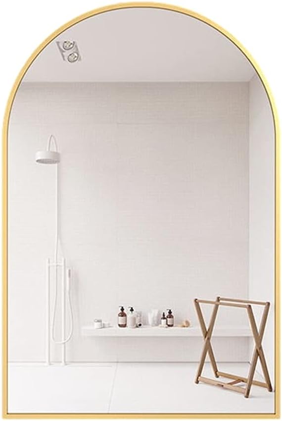 50 X 80cm Black Arched Metal Frame Wall Mirror K978