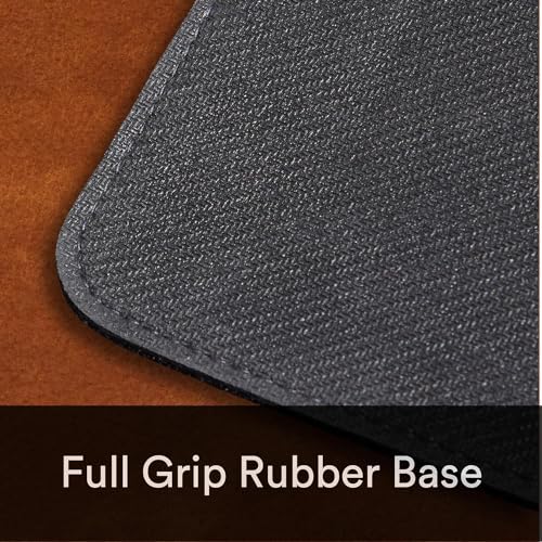Distressed Faux Vegan Leather Desk Mat, Black/Grey, 12" x 36" P21204