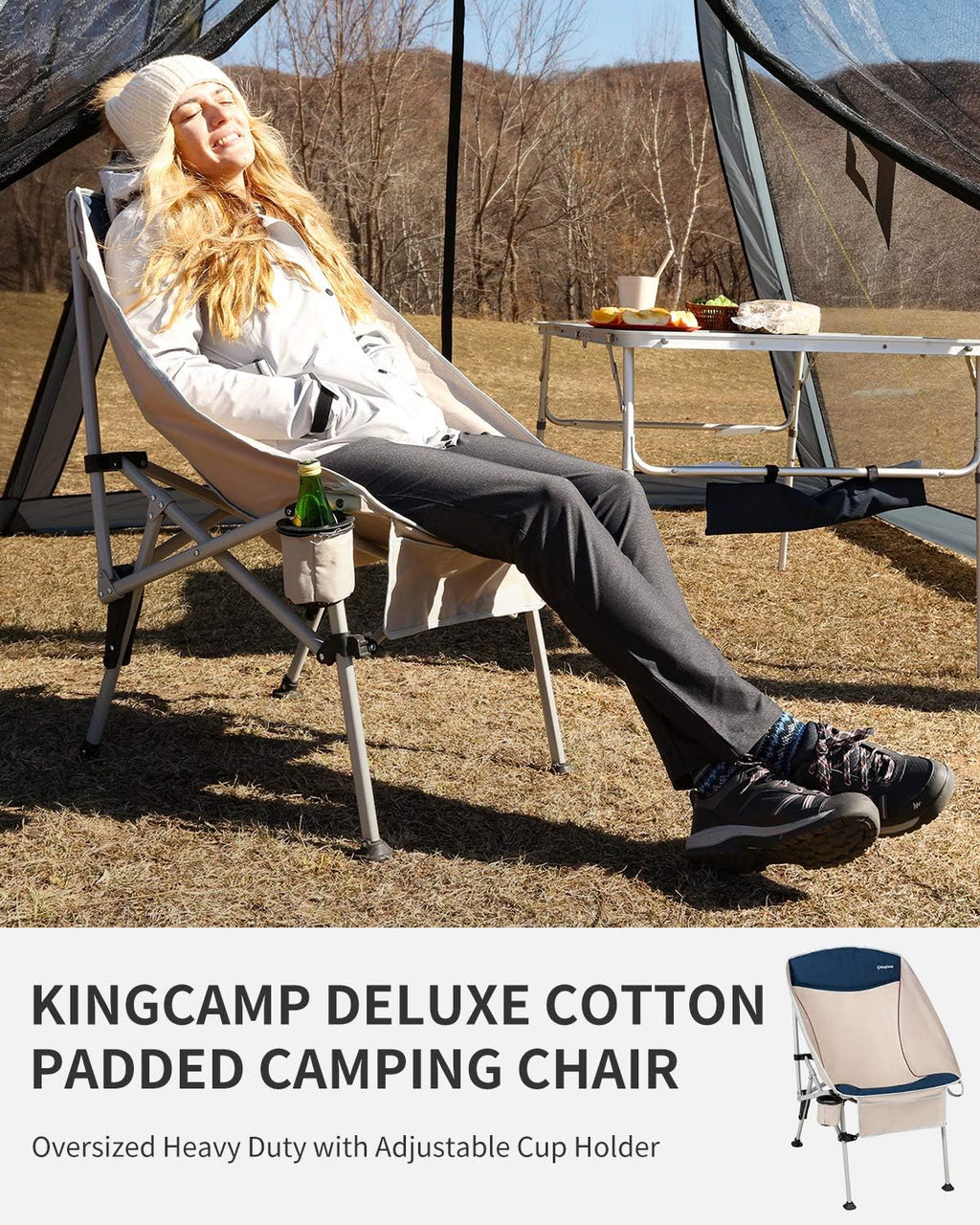 Folding Camping Chair with Cup Holder & Carry Bag O511574