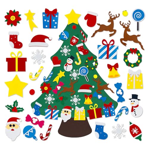 Felt Christmas Tree with 25 Ornaments M355097