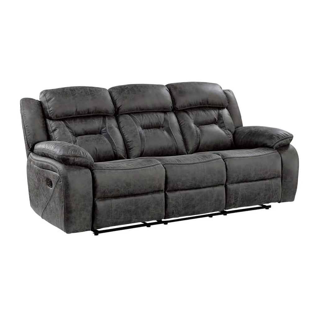 Gray Microfiber 2-Piece Reclining Sofa Set E1551