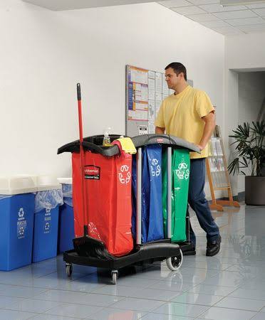 Tri-Bag Waste-Collection Recycling Cart J927354