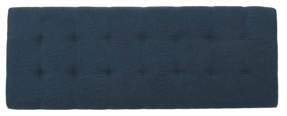Dark Blue Fabric Storage Ottoman D945