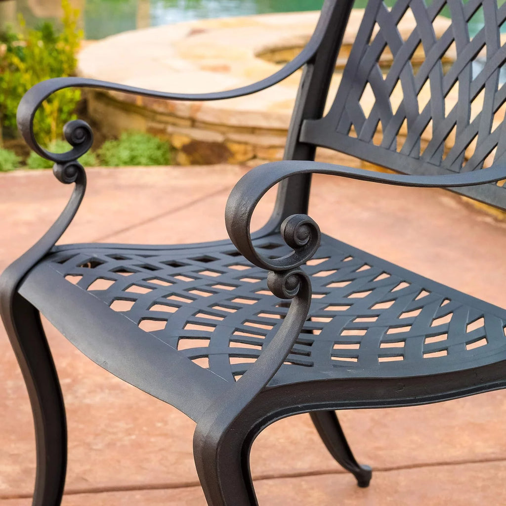 Cast Aluminum Chairs, 2-Pcs Set, Antique Matte Black Q170779