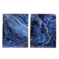 Blue Marble Design Rectangular Wall Art Set of 2 N212
