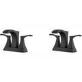 2-Handle Centerset Bathroom Faucet in Matte Black (2-Pack) O1356