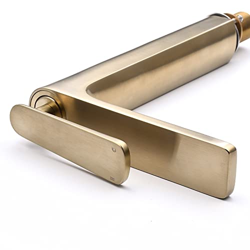 Brushed Gold Vessel Sink Faucet and Drain Combo R6205