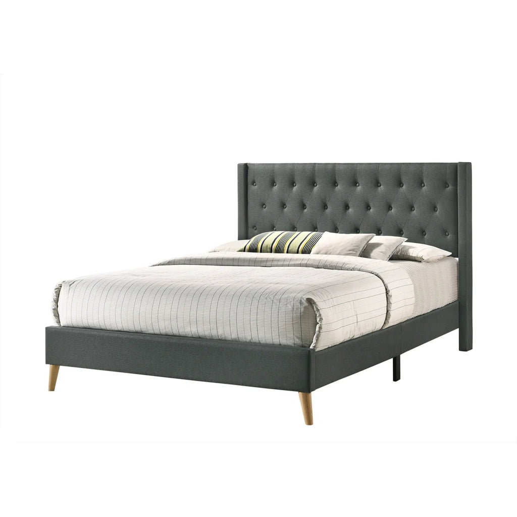 Gray Full Tufted Panel Bed F262597