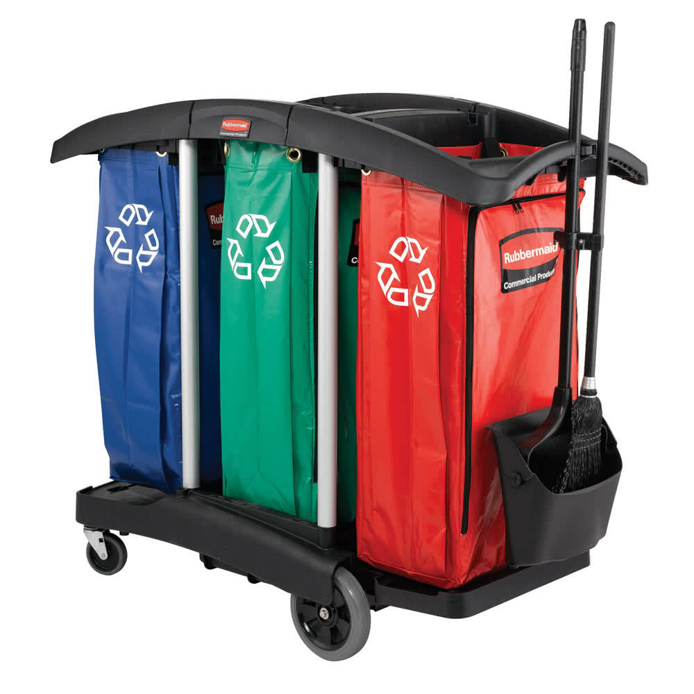 Tri-Bag Waste-Collection Recycling Cart J927354