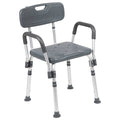 Adjustable Bath Shower Chair with Quick Release Back Arms H6010