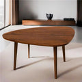 Handmade Modern Wood Light Walnut Drop Shaped Coffee Table A495