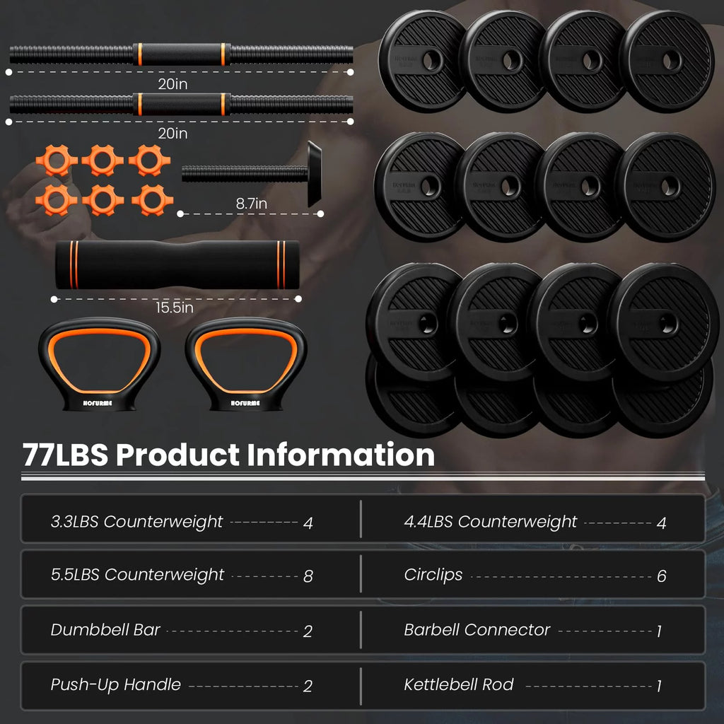 Adjustable Dumbbell Set Black O625