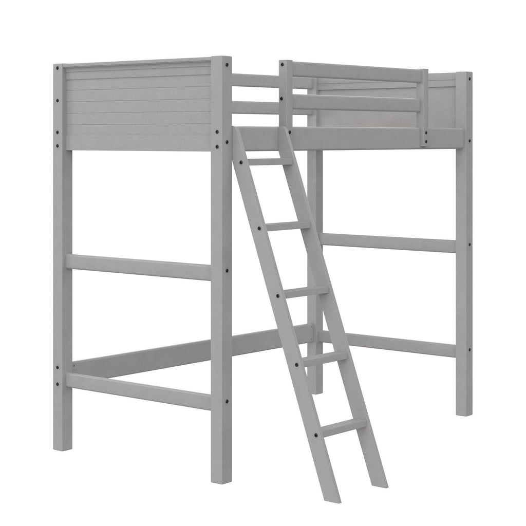 Grey Wooden Loft Bed with Ladder T203205