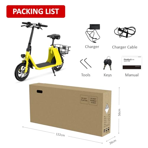 450W 36V Foldable Electric Scooter with Seat, 15.5MPH, 20 Miles Range, 265LB Max Load Z490980