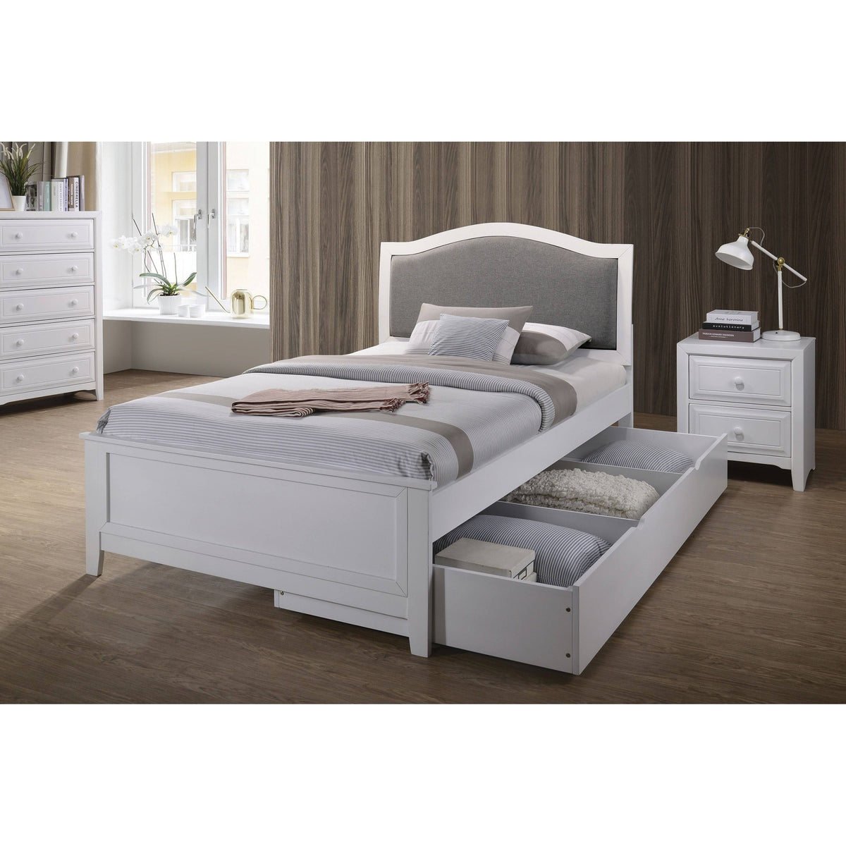 Dark Grey Wood Trundle Q63545