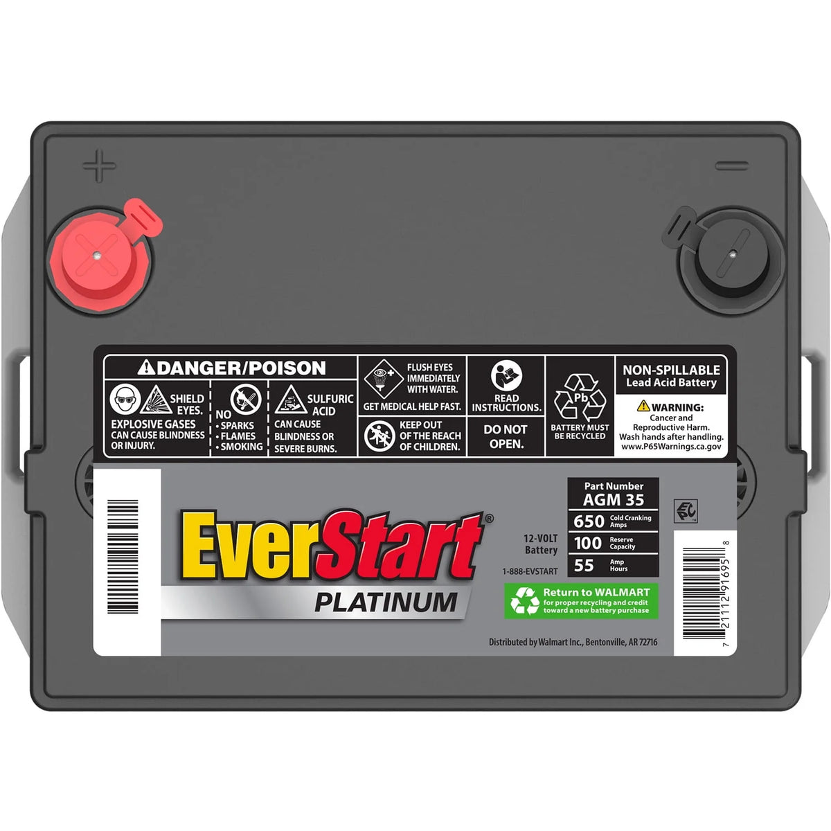 Platinum AGM Automotive Battery Group Size 35 12 Volt 650 CCA R64346
