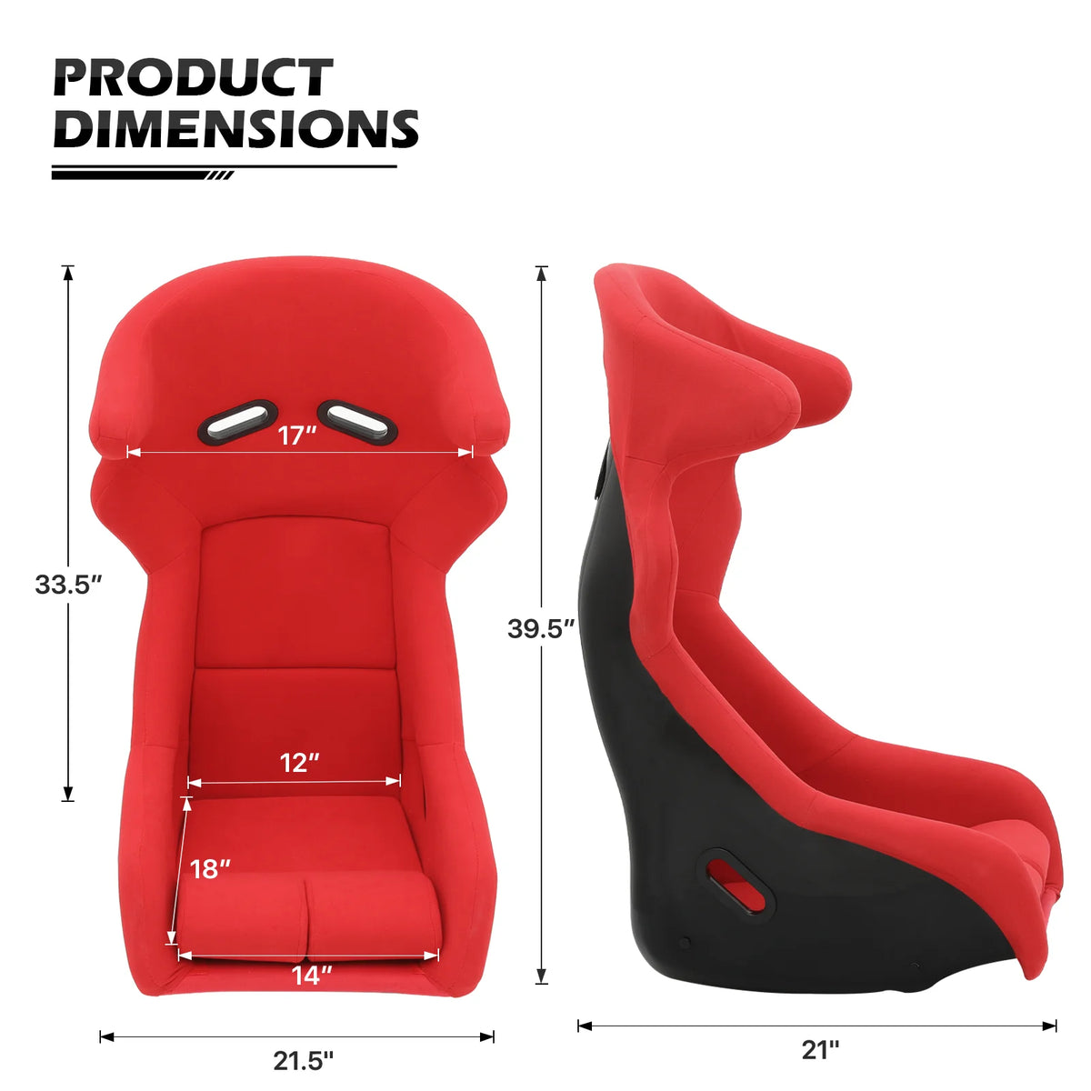 Racing Steering Wheel Stand with Racing Seat, Adjustable Slide, Red H496