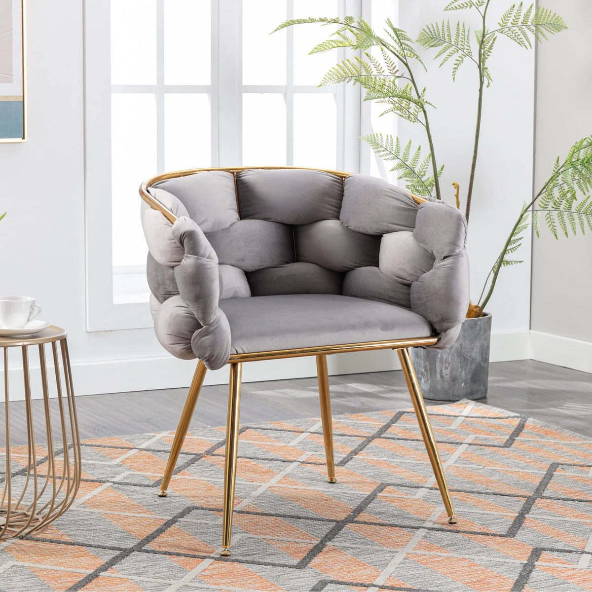 Gray Velvet Chair Y52727