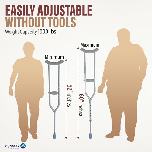 Bariatric Crutches - 5'10” to 6'6” - 1000 lb. Capacity, 1 Pair U417394