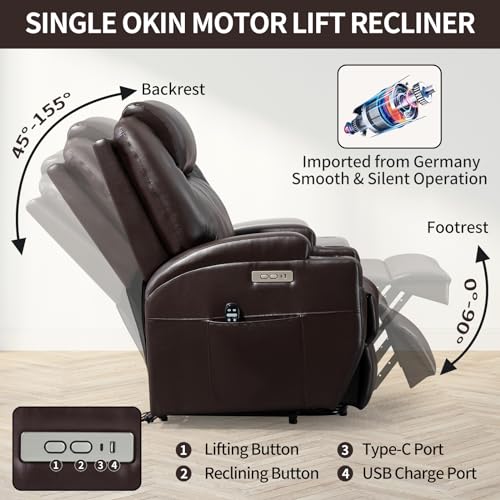 Black Power Lift Recliner Chair with Heat and Massage N541008
