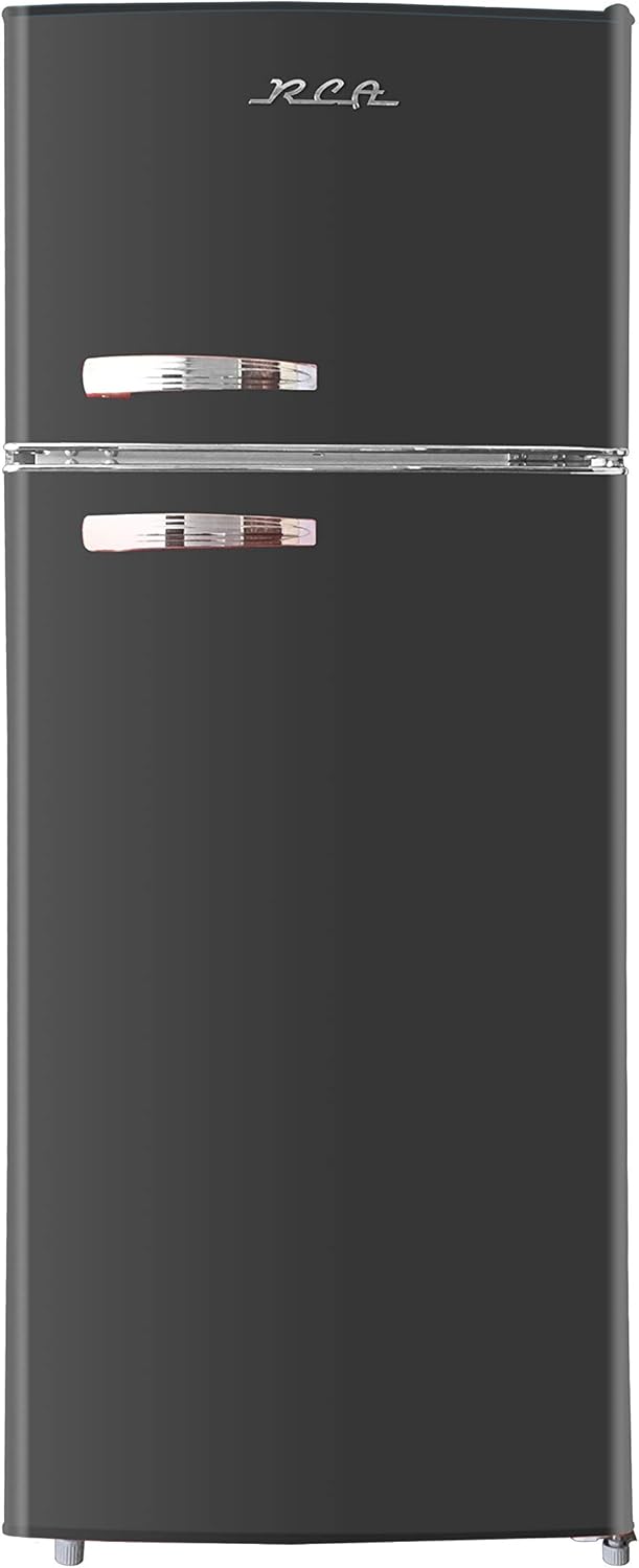 Retro 2 Door Refrigerator with Freezer, 10 cu ft, Black B43660