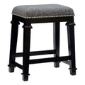 25" Black Wood Backless Counter Stool J731