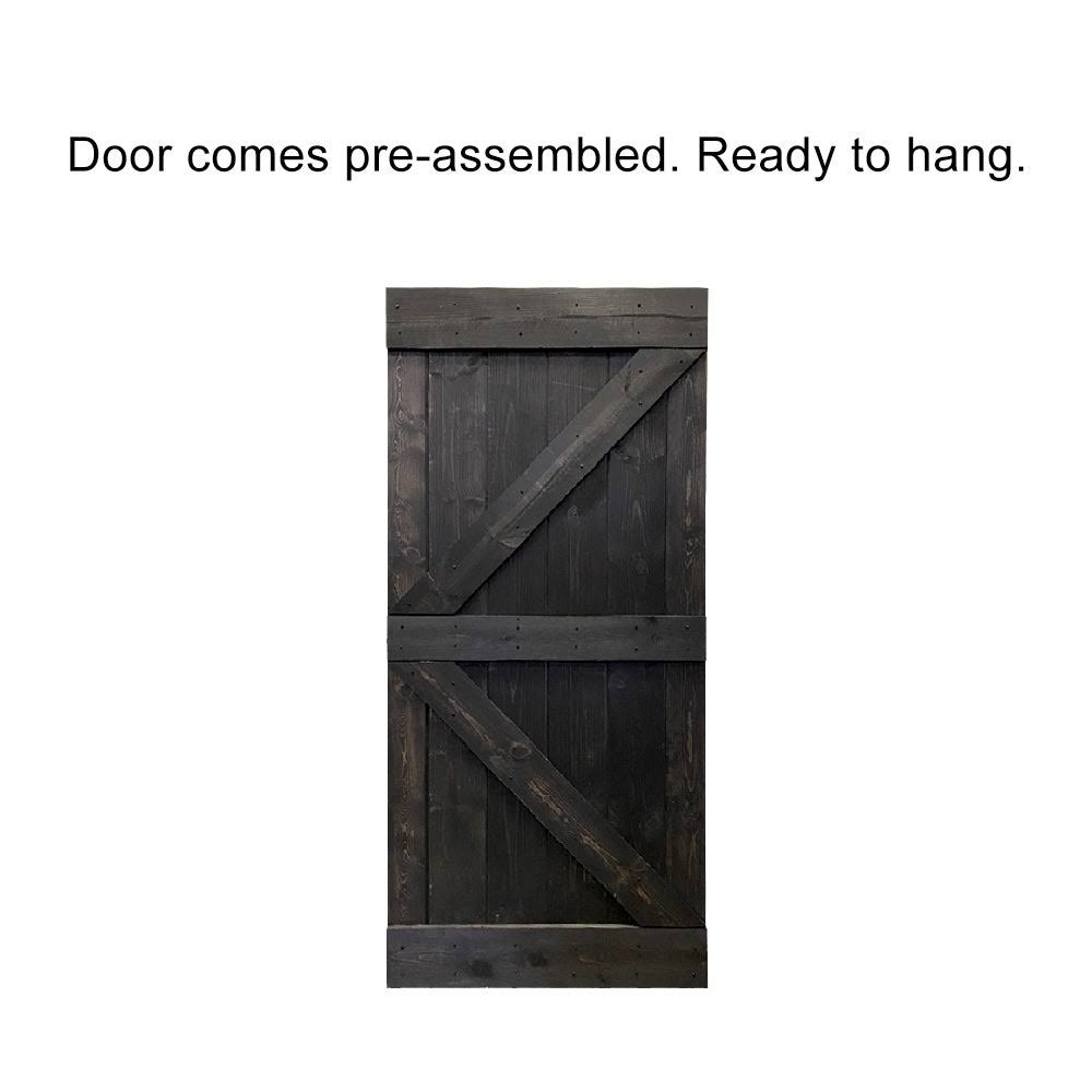 Sage Green Stained Solid Pine Wood Interior Sliding Barn Door Slab P534336